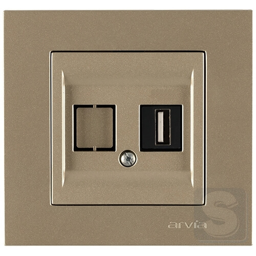 Розетка USB Type-A 5V-2.4A Arvia Electric KAREN Титан (20 05 2000 251)